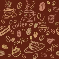 Coffee Background Vector Seamless Pattern N3