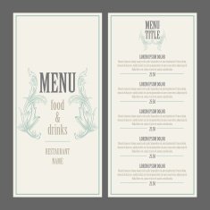 Restaurant Menu Design Vector Illustration N5