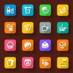 Beakfast flat icons