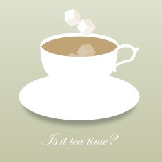 traditional British cup saucer beverage illustration