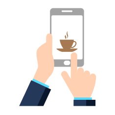 Hands holding a smart phone - VECTOR