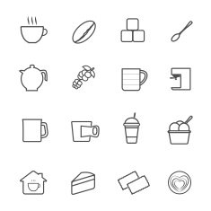 Coffee icons vector N4