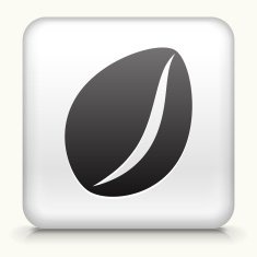 Square Button with Coffee Bean interface icon