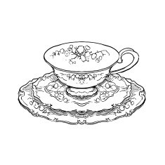 Hand made sketch of tea sets Vector illustration N5