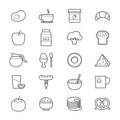 Breakfast Icons Line