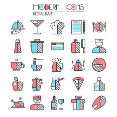 Icon set restaurant