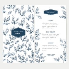 Hand drawn herb restaurant menu Vector illustration N3
