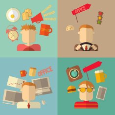 People flat icons N2