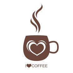 Coffee cup with heart vector