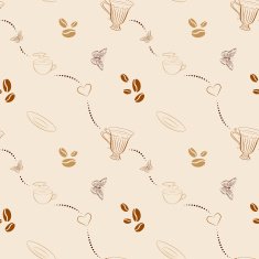 seamless pattern with coffee beans and cups N3