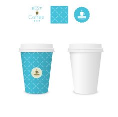 Closed paper cup for coffee with texture N15