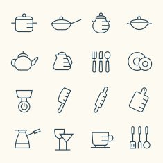 Kitchen utensils icons