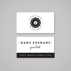 Coffee shop business card design concept Logo with coffee bean N4