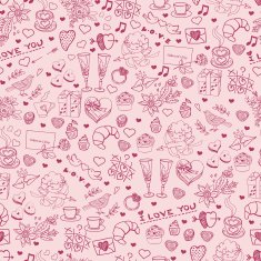Doodle seamless for Valentine's Day