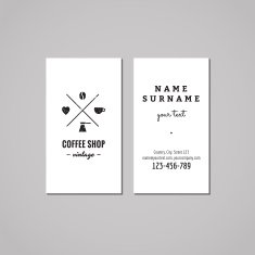 Coffee shop business card design concept (logo with cross)