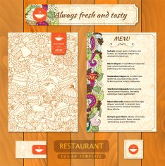 Corporate identity Menu and Business cards for cafe or restaurant