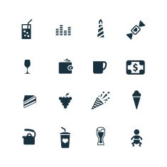 cafe icons set N4