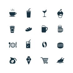 cafe icons set N6