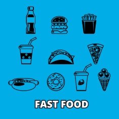 Black fast food icons
