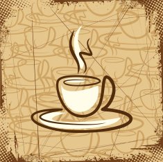 coffee cup on old paper Background N4