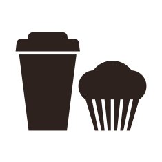 Muffin and coffee to go icon N3