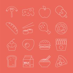 food line icon set N4