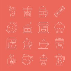Coffee line icon set N12