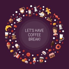 Flyer of modern flat design coffee-shop cafe and bakery