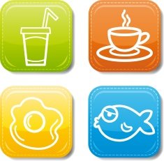Food icon color set Vector