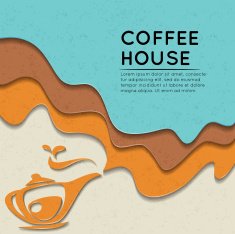Sticker label style coffee background N2