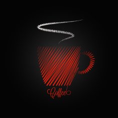 coffee cup red design background