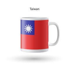 Taiwan flag souvenir mug on white background