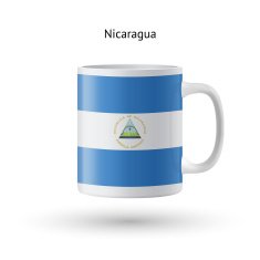 Nicaragua flag souvenir mug on white background