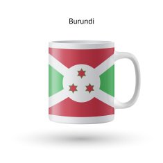Burundi flag souvenir mug on white background