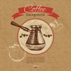 Hand drawn vintage coffee background N15