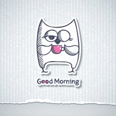 owl and cup of coffee vector eps 10 N5