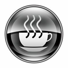 coffee cup icon black isolated on white background