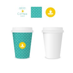 Closed paper cup for coffee with texture N18