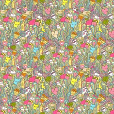 seamless pattern about girl dreams and wishes