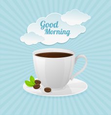 Vector white coffee cup and text cloud N3