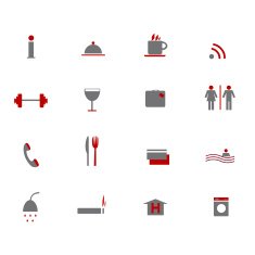 Hotel icons two colors