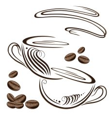 Coffee cup coffee beans N4