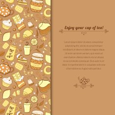 Vector tea illustration for template card N2