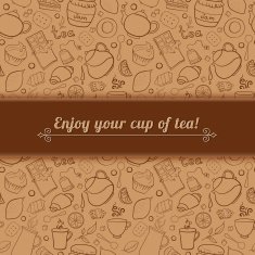 Tea and sweets vector background N2