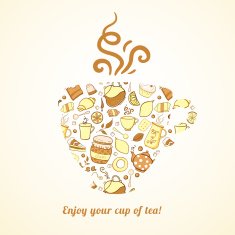 Mug with tea pattern isolated background N3