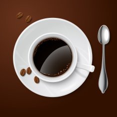 Realistic white with black coffee