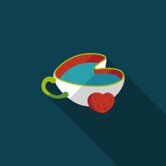 coffee flat icon with long shadow eps10 N9