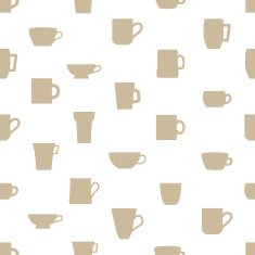 mugs and cups simple silhouette icons pattern eps10