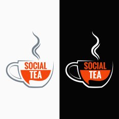 tea cup social media concept background