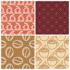 Vector coffee seamless patterns